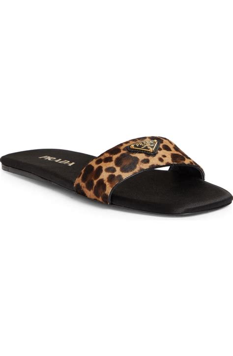 prada leapard beast|Prada Animal Print Genuine Calf Hair Slide Sandal (Women.